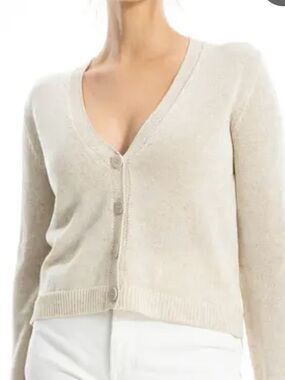 Max Studio Oatmeal Linen Blend Knit Sweater Medium Neutral Minimalist Coastal